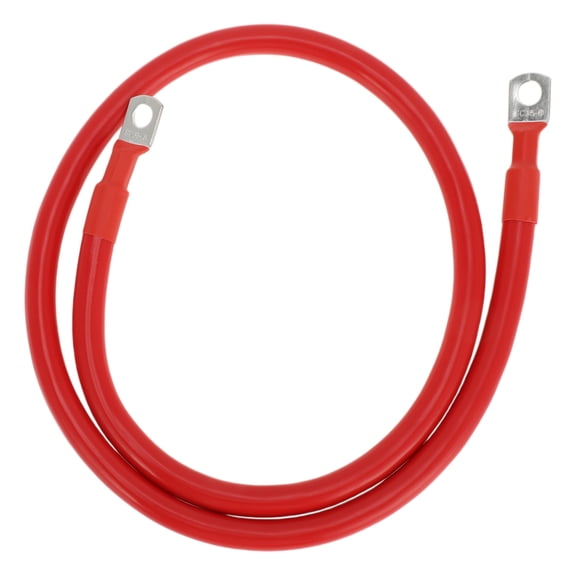 Unique Bargains 1 Pc Battery Inverter Cable 2 AWG Gauge 3FT 5/16" Lug Battery Cable Universal for Car Vehicle Boat RV Solar Tinned Copper Red