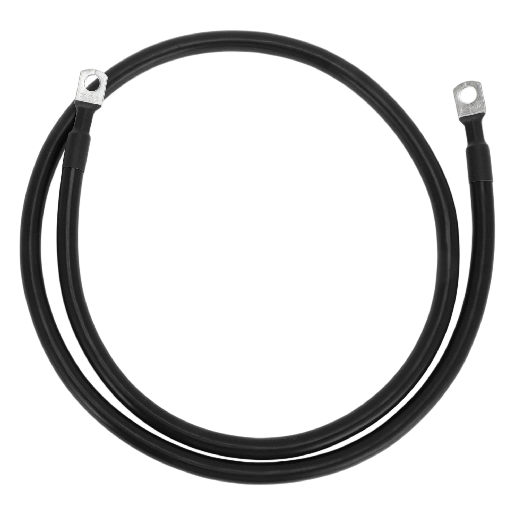 Unique Bargains 1 Pc Battery Inverter Cable 2 AWG Gauge 4FT 5/16" Lug Battery Cable Universal for Car Vehicle Boat RV Solar Tinned Copper Black