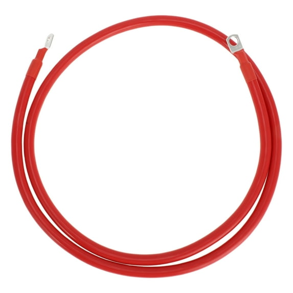 Unique Bargains 1 Pc Battery Inverter Cable 2 AWG Gauge 5FT 3/8" Lug 5/16" Lug Battery Cable Universal for Car Vehicle Boat RV Solar Tinned Copper Red