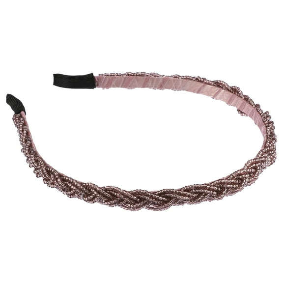 Unique Bargains 1 Pc Beaded Hair Hoop Headband Hairband for Women Purple 0.43 Inch Wide