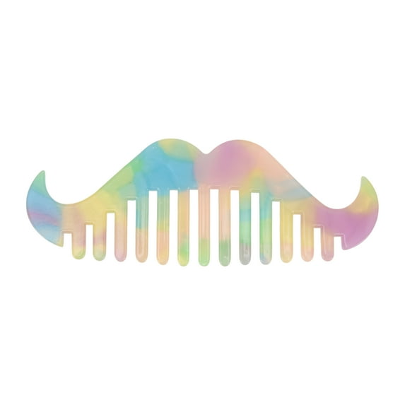 Unique Bargains 1 Pc Beard-shaped Hair Comb Blue Purple Acetate Sheet