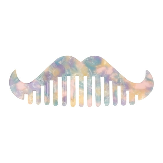 Unique Bargains 1 Pc Beard-shaped Hair Comb Purple Pink Acetate Sheet