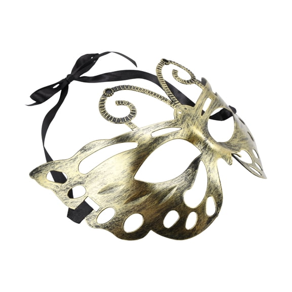 Unique Bargains 1 Pc Bees Party Mask Gold Tone Plastic