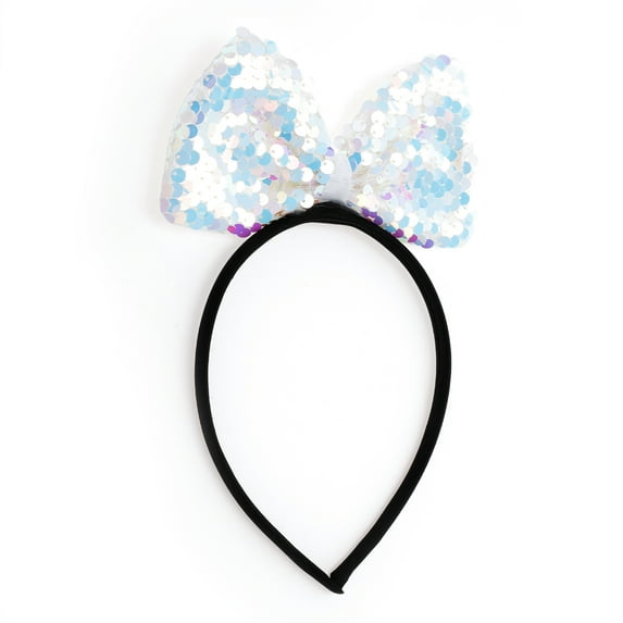 Unique Bargains 1 Pc Big Butterfly Sequins Headband Christmas for Women for Girls Light Blue