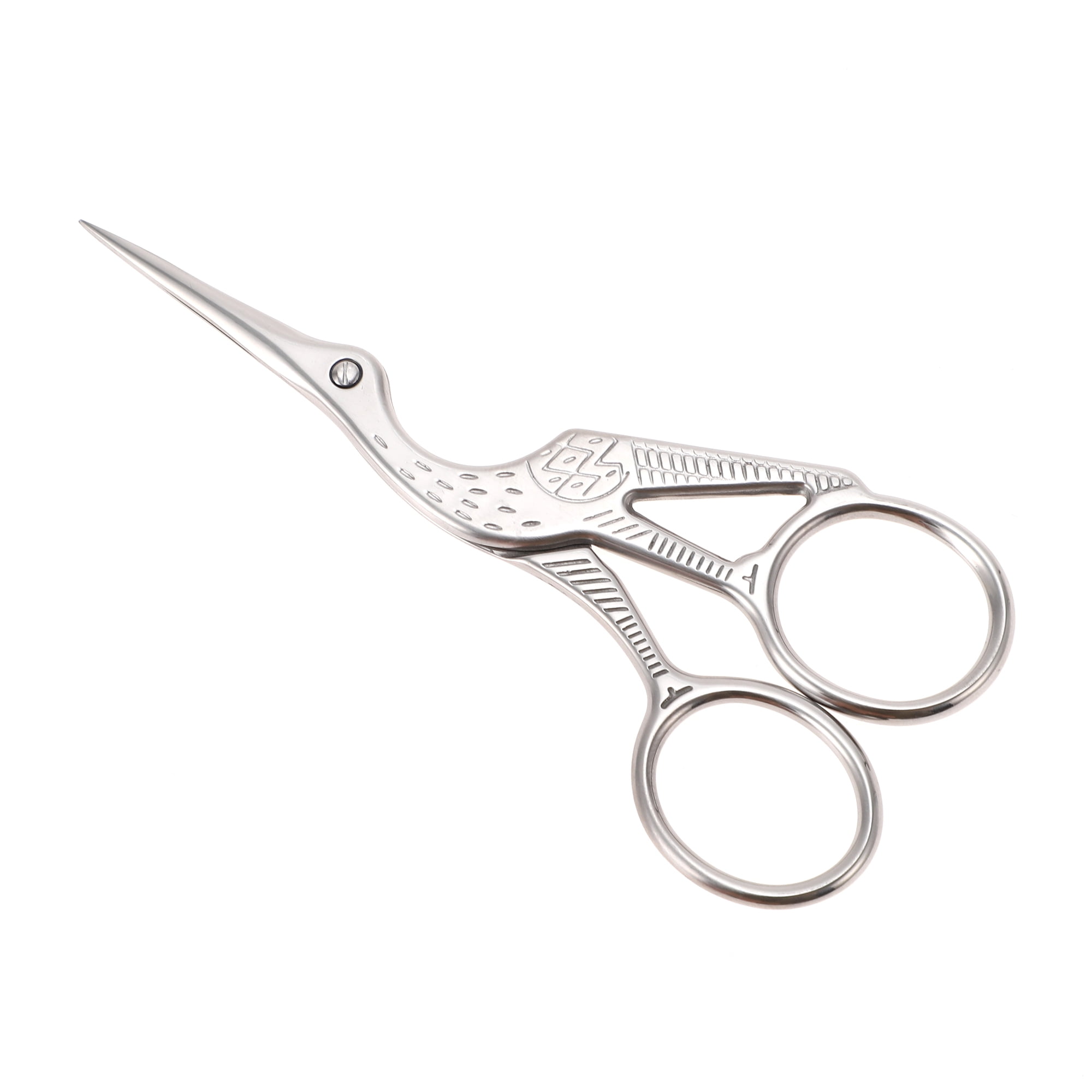 Unique Bargains 1 Pc Big Crane Scissors Facial Hair Parlor Silver Tone