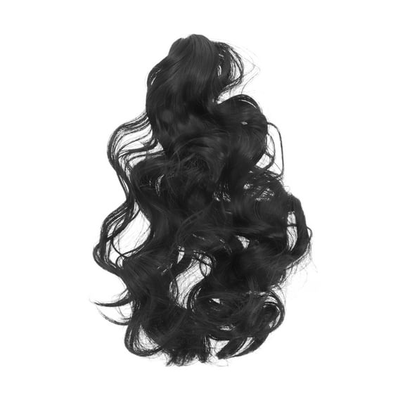 Unique Bargains 1 Pc Big Wave Retro Wig Hair Clips for Hair Extension 21.65" Length Black