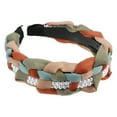 thumbnail image 1 of Unique Bargains 1 Pc Bling Pearl Tulle Knot Headband Hairband for Women Green Orange 1.18 Inch Wide, 1 of 7