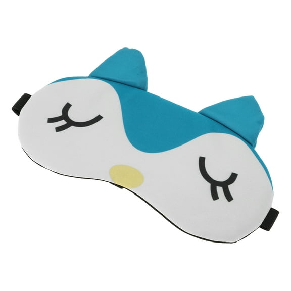 Unique Bargains 1 Pc Blue White Cute Penguins Eyes Sleep Mask Soft Eye Shade Cover for Rest