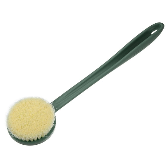 Unique Bargains 1 Pc Body Bath Brush Back Scrubber for Shower with Long Handle for Skin Exfoliating PP Green