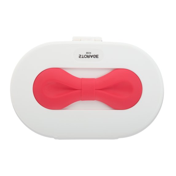 Unique Bargains 1 Pc Bow Design Jewelry Box Jewelry Organizer White Magenta ABS TPE