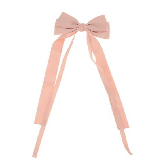 Unique Bargains 1 Pc Bow Double Ribbon Duckbill Hair Clips for Home Pink