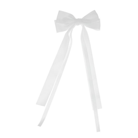Unique Bargains 1 Pc Bow Double Ribbon Duckbill Hair Clips for Home White