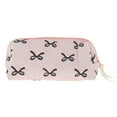 thumbnail image 1 of Unique Bargains 1 Pc Bow Pattern Makeup Bag for Travel Pink Black Polyester, 1 of 6