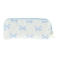 thumbnail image 1 of Unique Bargains 1 Pc Bow Pattern Makeup Bag for Travel White Blue Polyester, 1 of 6