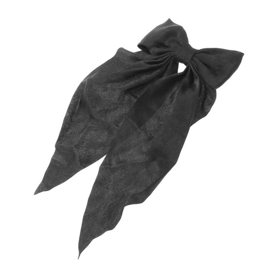 Unique Bargains 1 Pc Bow Ribbon Duckbill Hair Clips Hairdo Clip Black
