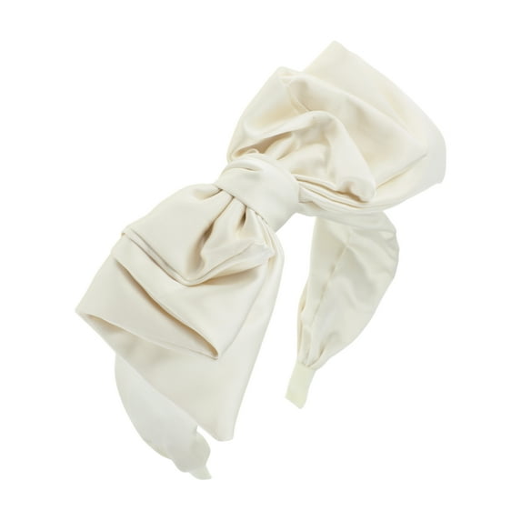 Unique Bargains 1 Pc Bow Wide Headbands for Women Beige
