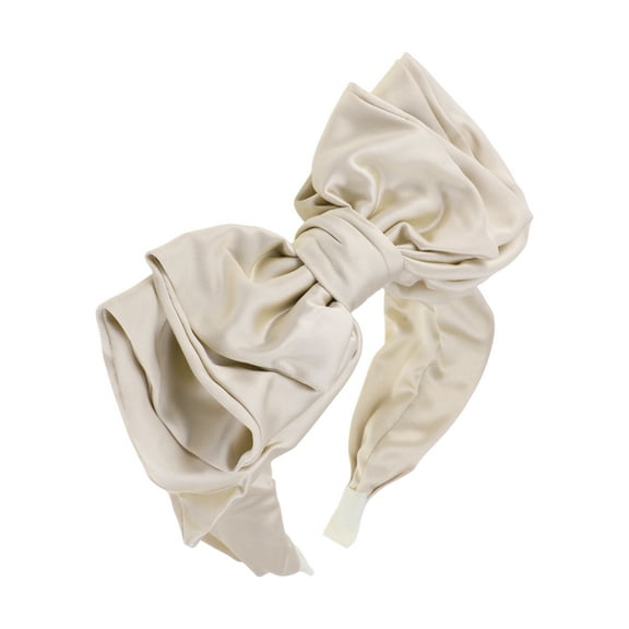 Unique Bargains 1 Pc Bow Wide Headbands for Women Champagne