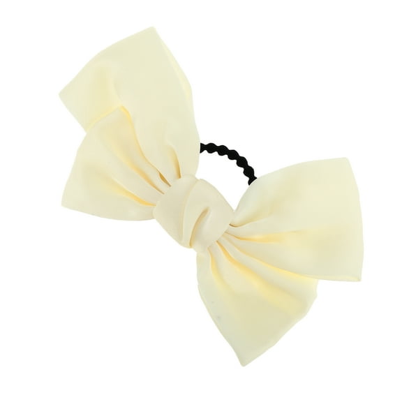 Unique Bargains 1 Pc Bowknot Hair Rope Hair Scrunchies for Women for Girls Beige