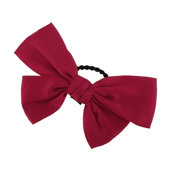Unique Bargains 1 Pc Bowknot Hair Rope Hair Scrunchies for Women for Girls Wine Red