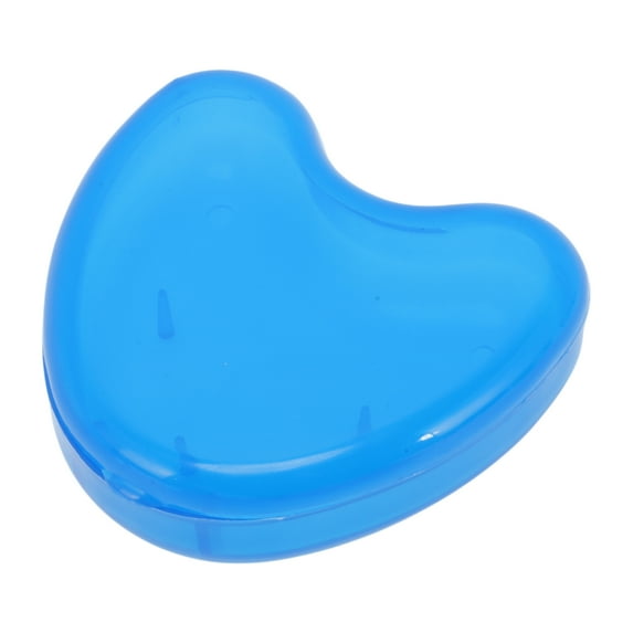 Unique Bargains 1 Pc Braces Box Heart Braces Storage Box Clear Blue