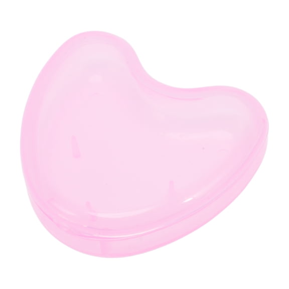 Unique Bargains 1 Pc Braces Box Heart Braces Storage Box Clear Pink