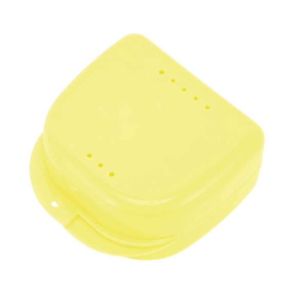 Unique Bargains 1 Pc Braces Box Portable Braces Storage Box Yellow