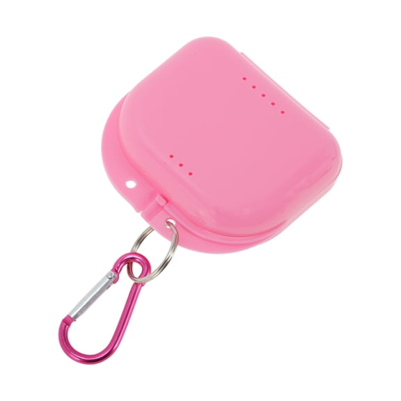 Unique Bargains 1 Pc Braces Box with Buckle Compact Braces Storage Box Pink