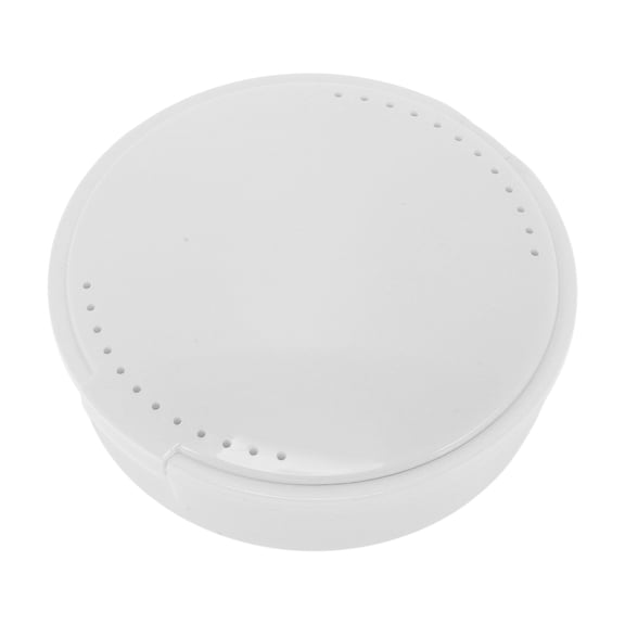 Unique Bargains 1 Pc Braces Box with Mirror Round Braces Storage Box White