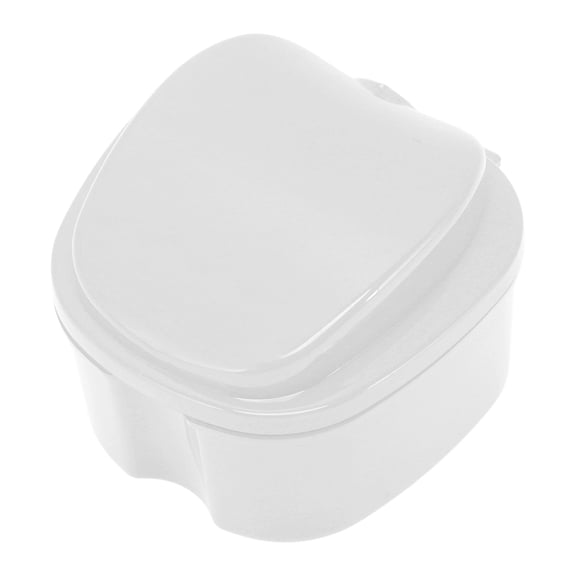 Unique Bargains 1 Pc Braces Box with Strainer Portable Braces Storage Box White