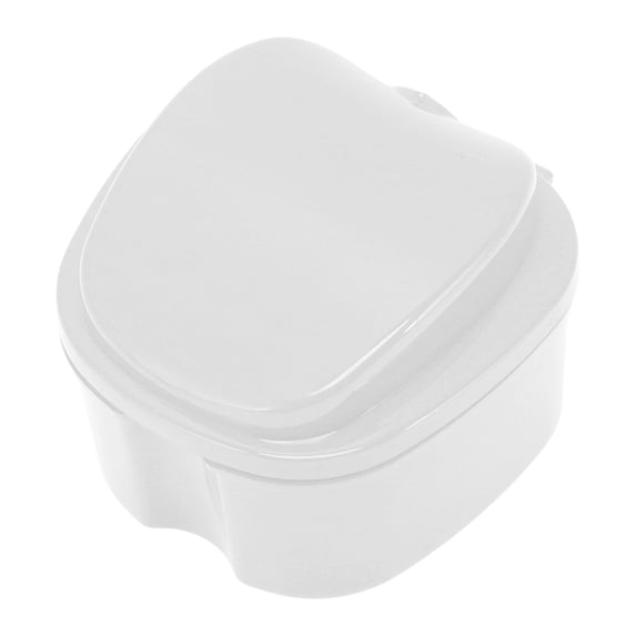 Unique Bargains 1 Pc Braces Box with Strainer Portable Braces Storage Box White