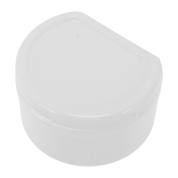 Unique Bargains 1 Pc Braces Box with Strainer Reusable Braces Storage Box White
