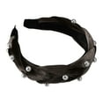 thumbnail image 1 of Unique Bargains 1 Pc Braided Faux Pearl flannelette Headband Headwear Hairband for Women 1.2 Inch Wide Deep Brown, 1 of 7
