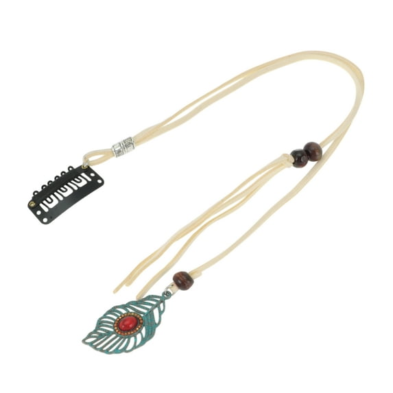 Unique Bargains 1 Pc Braided Hair Chain Leaf Braid Hair Accessories for Women 11.81" Beige