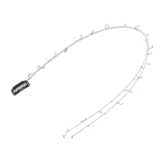 Unique Bargains 1 Pc Braided Hair Chain Moon Star Braid Hair Accessories for Women Silver Tone