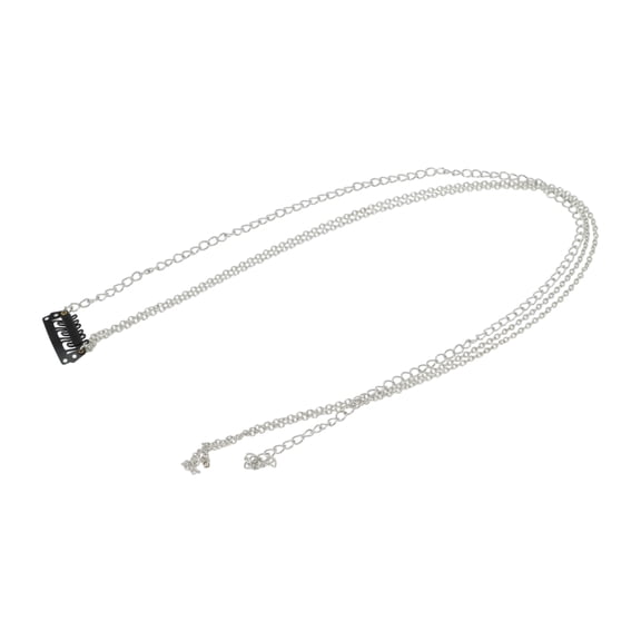 Unique Bargains 1 Pc Braided Hair Chain Vintage Braid Hair Accessories for Women Silver Tone