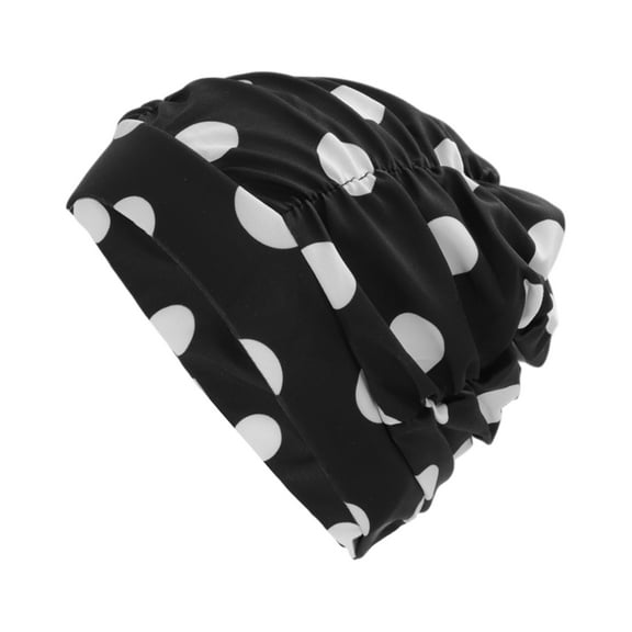 Unique Bargains 1 Pc Breathable Dots Pattern Swimming Cap Black