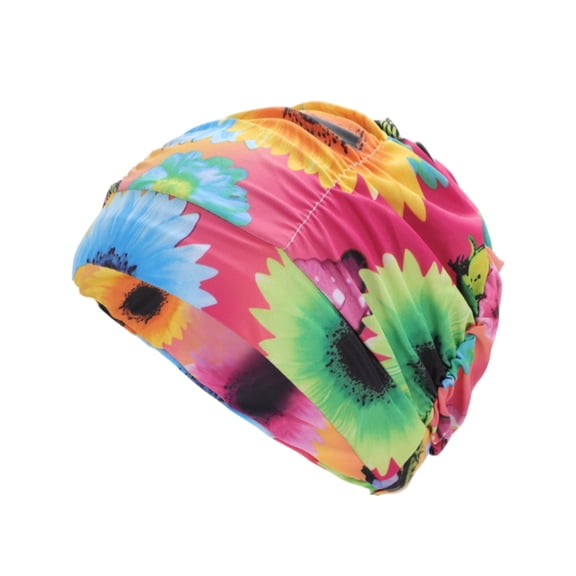 Unique Bargains 1 Pc Breathable Floral Pattern Swimming Cap Assorted Color