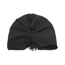 Unique Bargains 1 Pc Breathable Knotted Grids  Swimming Cap Black White
