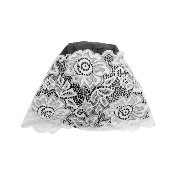 Unique Bargains 1 Pc Breathable Lace Swimming Cap Black