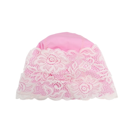 Unique Bargains 1 Pc Breathable Lace Swimming Cap Pink