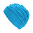 thumbnail image 1 of Unique Bargains 1 Pc Breathable Pleated Style Swimming Cap Lake Blue, 1 of 6
