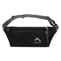 Unique Bargains 1 Pc Breathable Running Belt Pure Color Fanny Pack for Sports to Carry Phone Keys Black