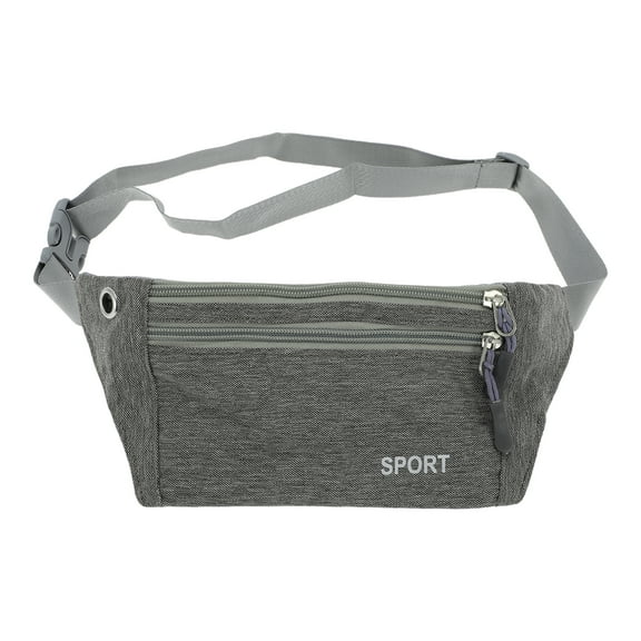 Unique Bargains 1 Pc Breathable Running Belt Solid Fanny Pack for Sports to Carry Phone Keys Black Gray