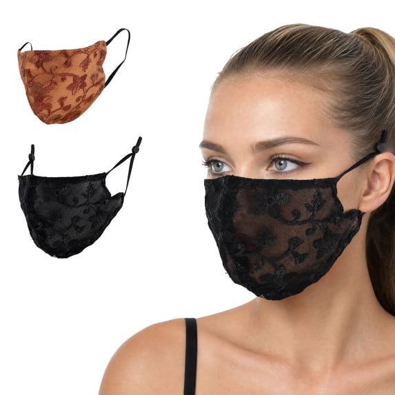 Unique Bargains 1 Pc Breathable Thin Sunscreen Mask Black Lace