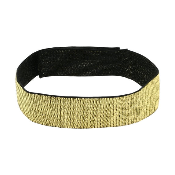 Unique Bargains 1 Pc Breathable Wig Edge Fixing Headband Wig Grip Band 23.62"x1.57" Black Gold Tone