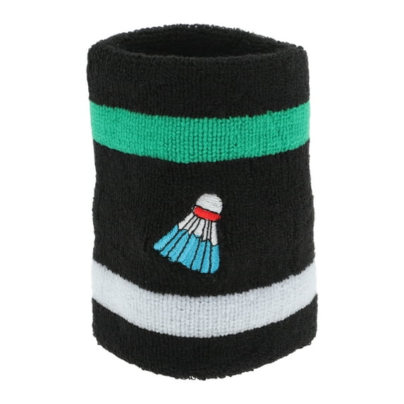 Unique Bargains 1 Pc Breathable Wristbands Comfortable Sports Wristband Badminton Black White Green