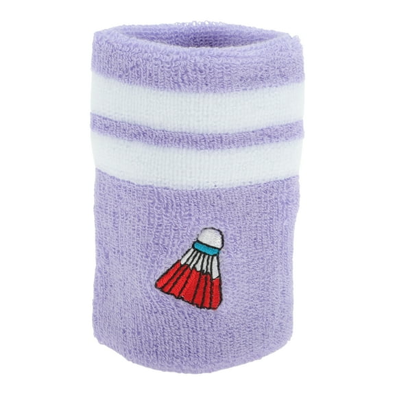 Unique Bargains 1 Pc Breathable Wristbands Comfortable Sports Wristband Badminton Purple White