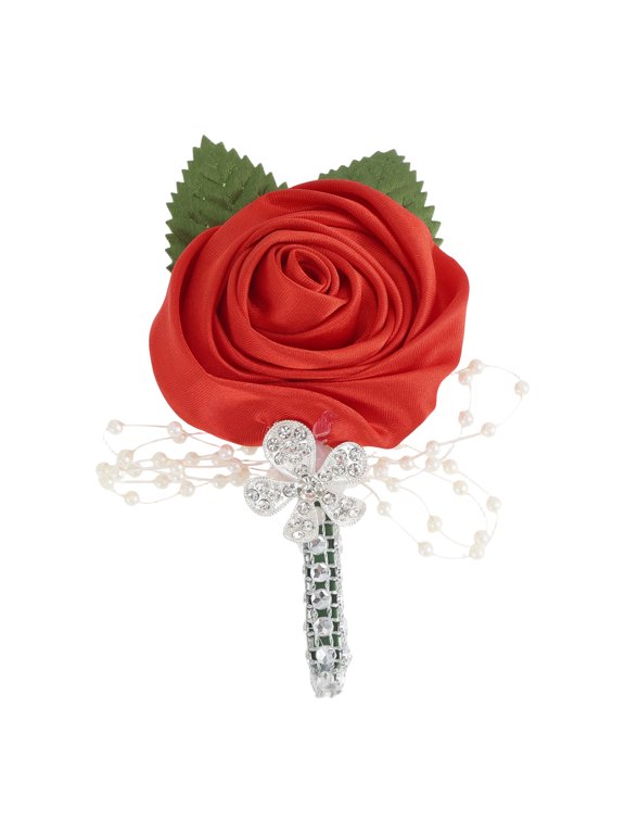 1 Pc Brooch Beads Rhinestones Fashion Brooch Red
