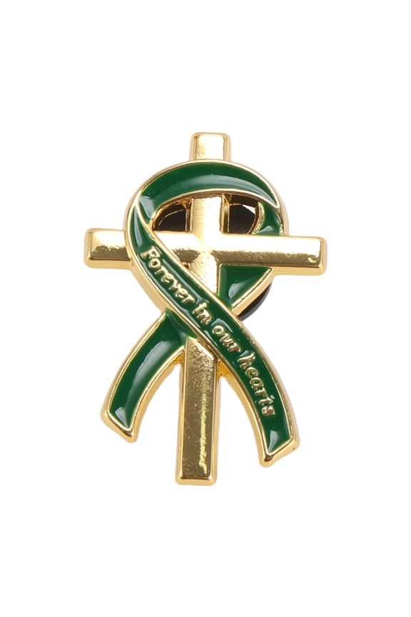 1 Pc Brooch Pin Letters Cross Fashion Brooch Green