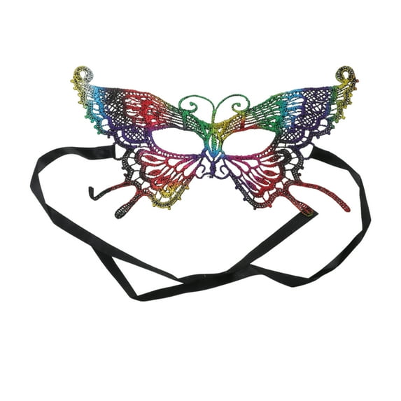 Unique Bargains Halloween Christmas 1 Pc Butterfly Half Face Party Mask for Masquerade Party Colorful Lace